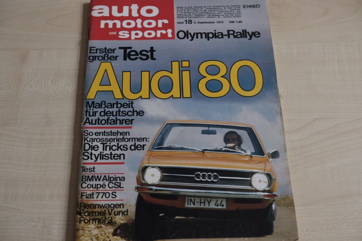 Deckblatt Auto Motor und Sport (18/1972)
